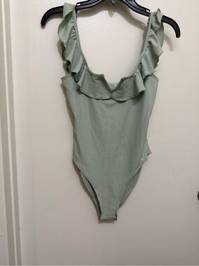 Ruffle One-Piece bodysuit- Sage Green